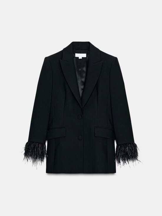 Zara Jackets & Blazers - Zara Feather Blazer - Black